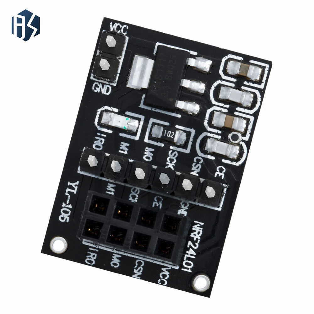 8Pin NRF24L01 Socket-Type Adapter Board 1PCS - Wireless Transceiver Module Carrier | For 51 MCU Projects