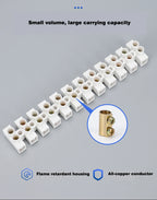 10Pcs 12 Position Electrical Wire Connector Retardant X3-1012 20A 30A Terminal Blocks Barrier Terminal Strip Plastic Terminal
