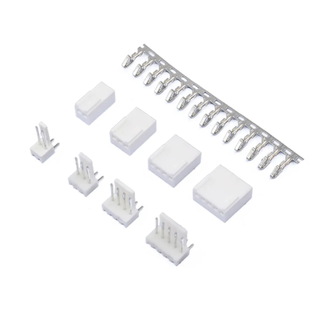 10Sets KF2510 Connector 2.54mm Straight / Curved Pin Header 2/3/4/5/6/7/8/9/10P ( Plug Male + Female + Terminal ) Kit