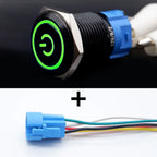 16/19/22mm Black Push Button Switch Waterproof Illuminated Metal Momentary Latching Fixed On Off Power Switch Backlit LED 3V 12V