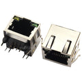 5/10PCS RJ45 8P8C Shielded Female Socket Connector with Yellow Green LED Light 8Pin Cable Interface RJ45 Single/dual Port Socket