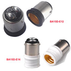 10pcs BA15D To E14/E12 LED Chandelier Lampholder Light Socket Adapter EU E14/ US E12 Candelabra To Ba15d Lamp Base Converter