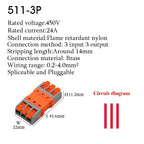 10PCS Electrical Quick Terminal Blocks Lever Universal Compact Cable LED Wire Connectors 1/2/3/4/8/10 Pins Plugable Spliceable