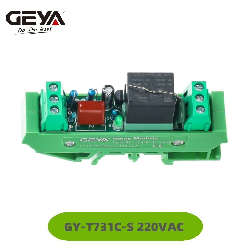 GEYA Pluggable Relay Module 1 Channel AC/DC 24V 12V 110V 220VAC Din Rail Mounted GSM Relay Control Timer Module