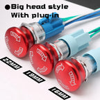 1PCS 16mm19mm22mm Metal Emergency Stop Button Switch Waterproof Mushroom Head Self-locking 3Pins 1NO1NC 6Pins 2NO2NC