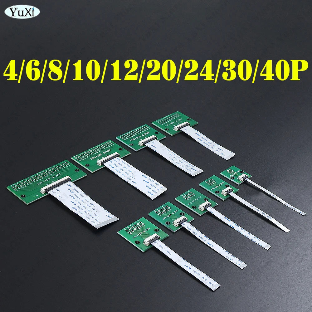 1-10Set FFC/FPC Adapter Board 0.5mm Pitch 60mm Length FFC Cable 6P 8P 10P 12P 14P 20P 24P 30P 40PIN Soldered Connector