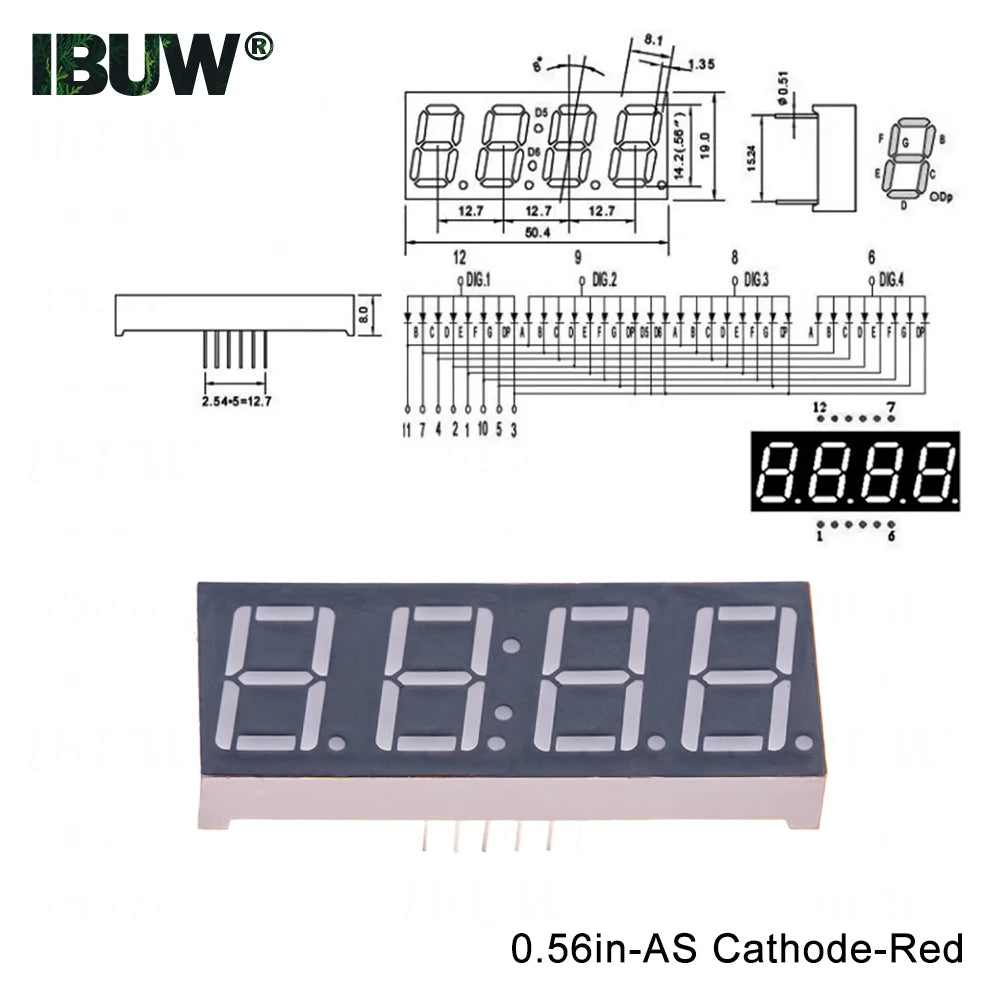0.56inch Digital tube Common AnodeCathode Red 1 2 3 4 Bit digital Tube LED Display 7 segment 0.56