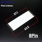 1.0 2.54 MM FPC FFC Flexstrip Cable Jumper 8 10 12 13 24 Pin JSN-2.54 Solder PCB Through Hole Nomex Insulator 24 AWG 3.0A