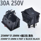 5pcs 30A 250V KCD2 KCD4 Rocker Switch DPST 4 Pin 6Pin Red Lighted 120V Rocker Toggle Switch ON Off Heavy Duty 22*29 High voltage