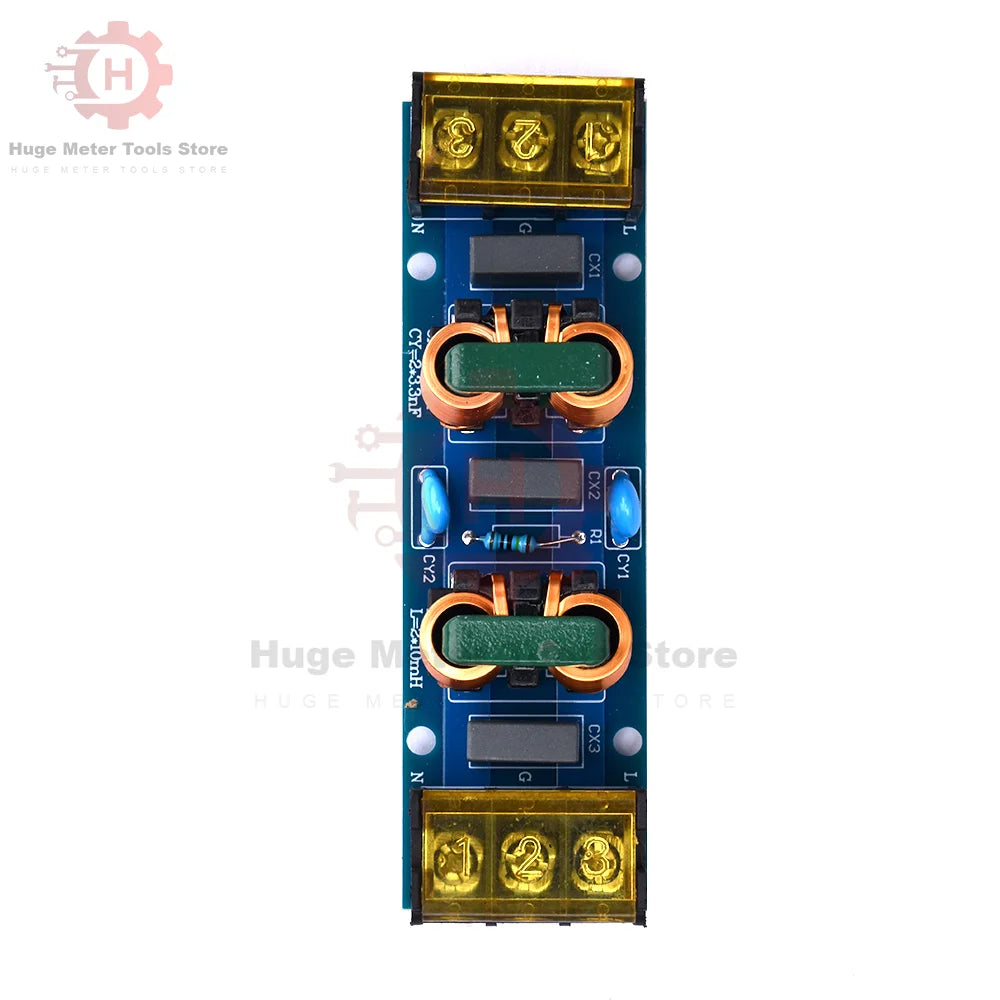 6A 25A EMI Filter Power Filter Board EMI High-frequency Two-stage Power Low-pass Filter Board EMC Audio Amplifier Purifier