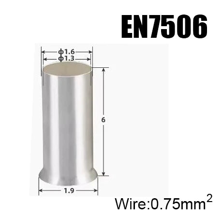 EN Copper Electrical Wire Non-Insulated Naked Sleeve Tubular Crimpare Connectors Tube Cord End Ferrules Cable Lug Crimp Terminal