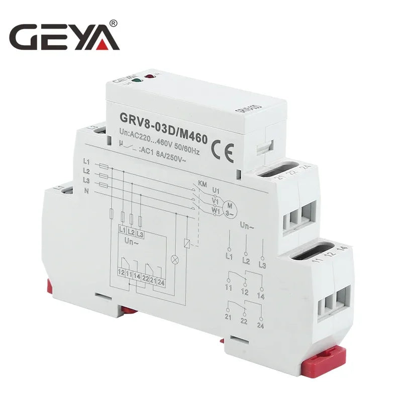 GEYA GRV8-03  Voltage Monitoring Relay Phase Sequence and Phase Failure Protection Relay 8A 10A 1SPDT 2SPDT