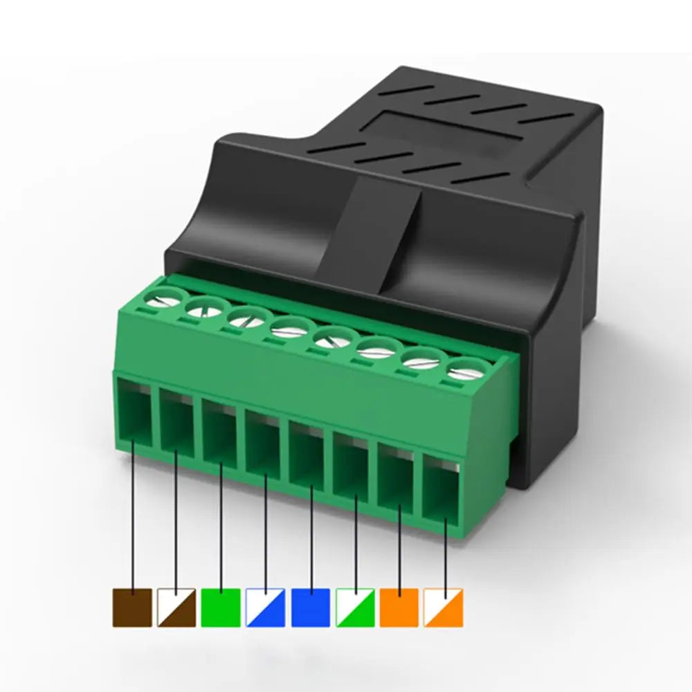 RJ45 Male Female To 8 Pins Screw Terminal Block Adapter RJ45 8P8C Breakout Board for Cat7 Cat6 Cat5 Ethernet Extender Connector
