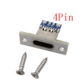 1/2/5/10Pcs USB 3.1 Type C 2/4 Pin Socket Connector Jack With Screw Fixing Plate Type-C USB Socket Adapter