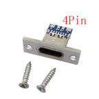 1/2/5/10Pcs USB 3.1 Type C 2/4 Pin Socket Connector Jack With Screw Fixing Plate Type-C USB Socket Adapter