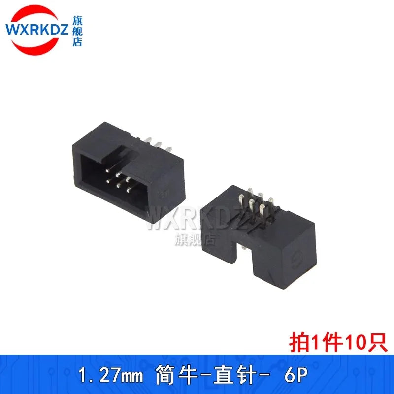 10pcs 1.27MM 6/8/10/20/24/26/34/40/44/50/60P 60PIN JATG IDC3 MALE SOCKET straight idc box headers PCB CONNECTOR DOUBLE ROW  IDC3