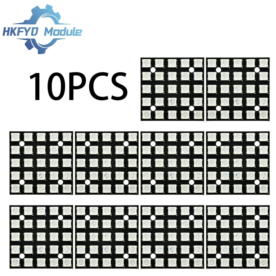 25x WS2812B 5050 RGB LED Matrix Module 5x5 Full-Color Addressable Smart Light Panel for Arduino DIY Lighting