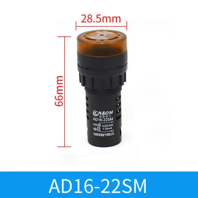 16mm/22mm AD16-22SM 12V 24V 110V 220V 380V Flash Signal Light Red LED Active Buzzer Beep Alarm Indicator Red Green Yellow Black