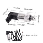 Compact Pressure Transducer 4-20mA Output G1/4" Silicon Pressure Transmitter Transducer for Water Gas Oil Metal
