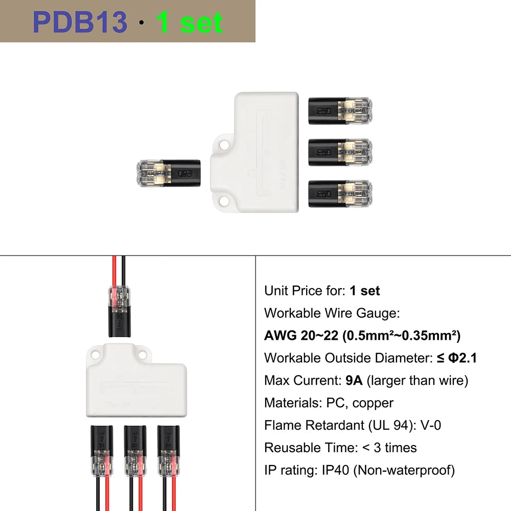 Cable Terminal Electric Wire Connector Clamp Block Quick Splice Scotch Lock Crimp for LED Car Wiring Joint Kit Tool Accessories