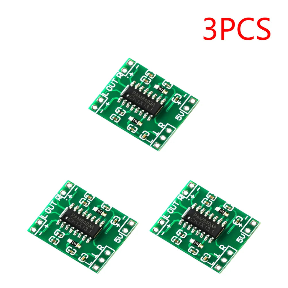10-1pcs 2.5V-5.5V Mini PAM8403 Power Amplifier Board 2 Channels 3W Class D USB Audio Speaker Sound Amplifier Board For Arduino
