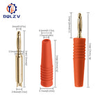 5PCS 2MM Banana Gold Plate Plugs Connectors mini Banana Plug For Banana Socket
