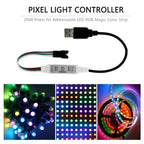 SP002E Mini 3Key LED Controller USB DC For RGBIC WS2812B UCS1903 SK6812 Addressable Pixels LED Strip Lights DC5V-24V