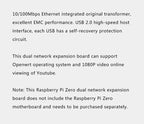 Raspberry Pi Zero W/ WH Expansion Board Ethernet USB Interface 4G Communication Module Metal Shell
