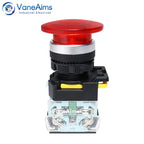 Big Red Green Mushroom Push Button Switch Vaneaims 22MM FXB38 10A 1NO1NC Latching Momentary Starter Stop Enter Buttons Switches