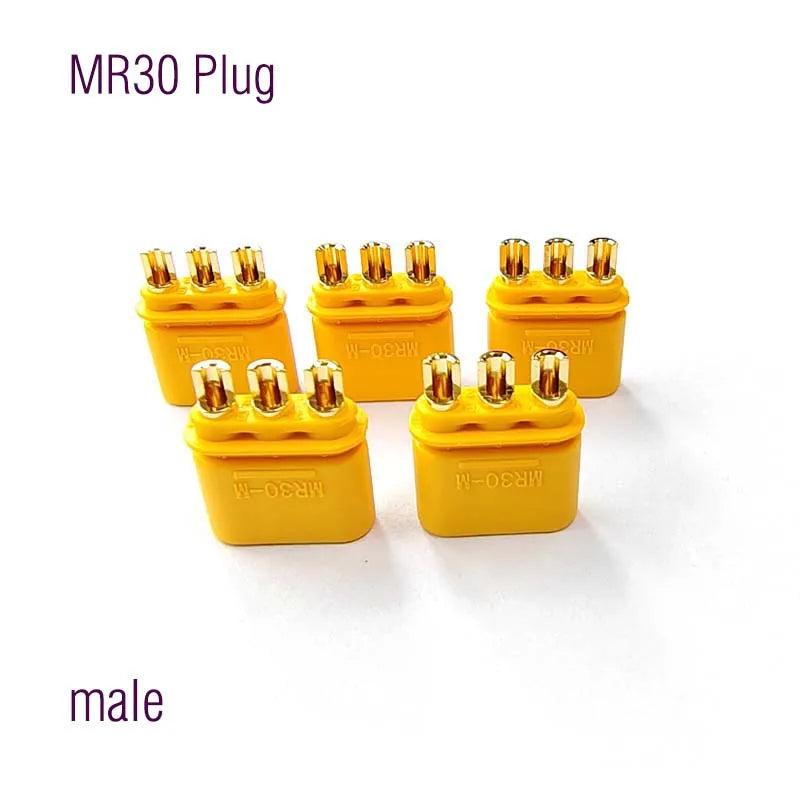 Amass 10 / 50Pair XT30 XT30U MR30 MR30PB Plug Male Female Bullet Connector Gold Plated Banana Plug for RC Drone Accessories