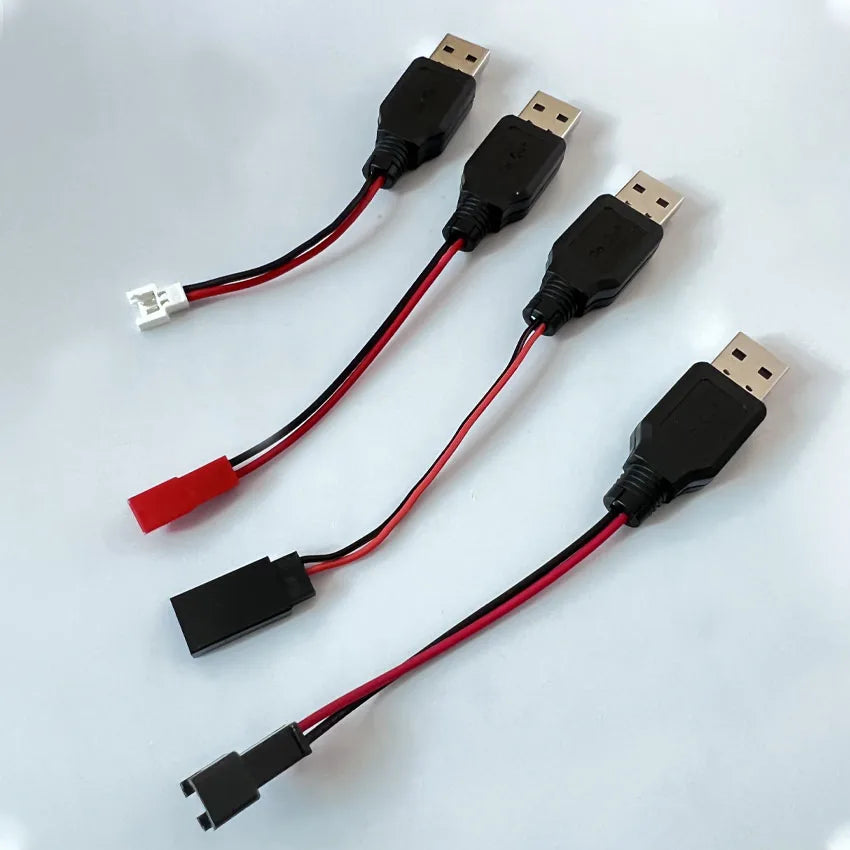 1pc RC USB Charging 3.7V Lithium Battery Charger Cable USB to JST /SM / Futaba Plug for 3Rc Drone Quadcopter