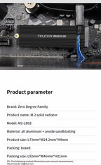 TEUCER SSD Heatsink M.2 NVME Solid State Disk Drive PC Radiator with Thermal Silicone pad for Desktop PC M.2 NVME PS5 Heatsink