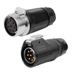 CNLINKO M28 8Pin Circular Aviation Connector Waterproof 15A 300V Solder Type Quick Snap Lock for Industrial Control Systems