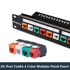 24 Port 19 inch RJ45 Patch Panel Frame Ethernet Rack Keystone Jack Coupler Cat5e Cat6 Cat6A Cat7 Network Cabinet Cable Internet
