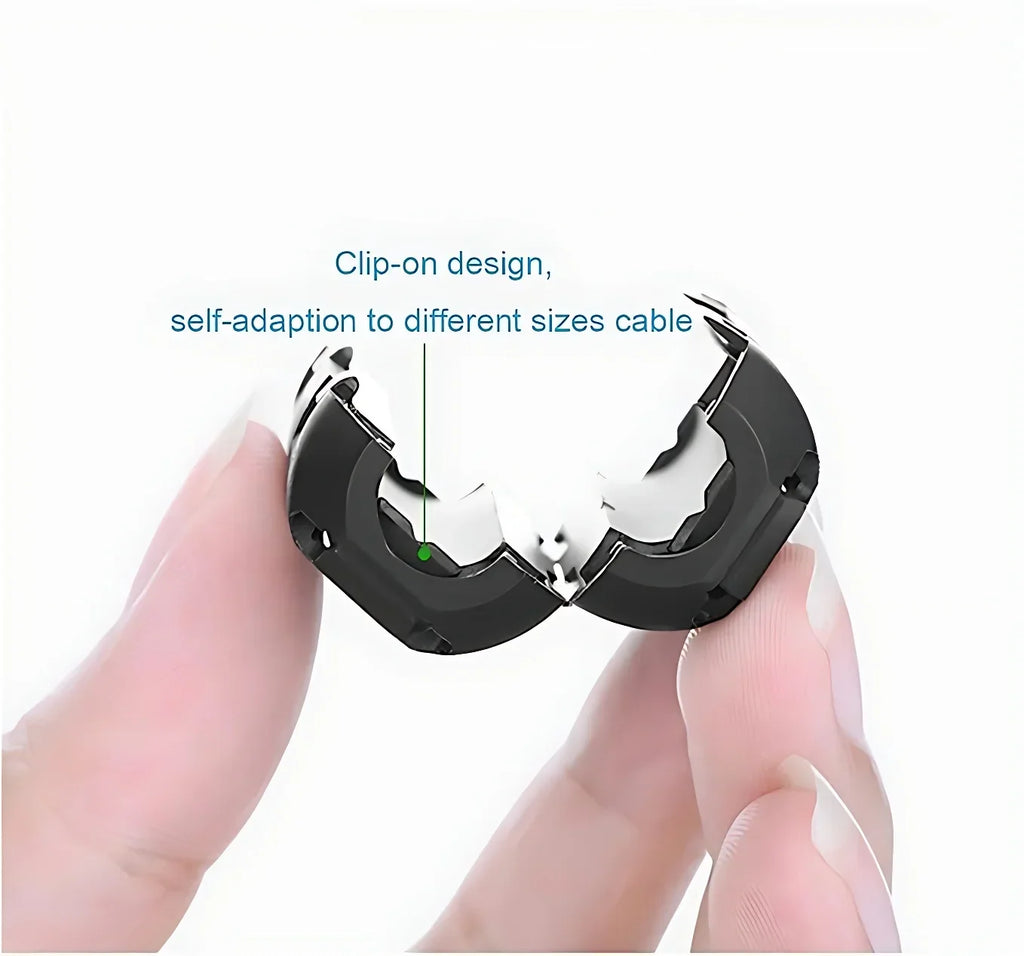 10Pcs Adjustable Toroidal Core Ferrite Bead Clip 3.5/5/7/9/13/15mm Great for EMI RFI Protection Cable Clamp Noise Suppressor