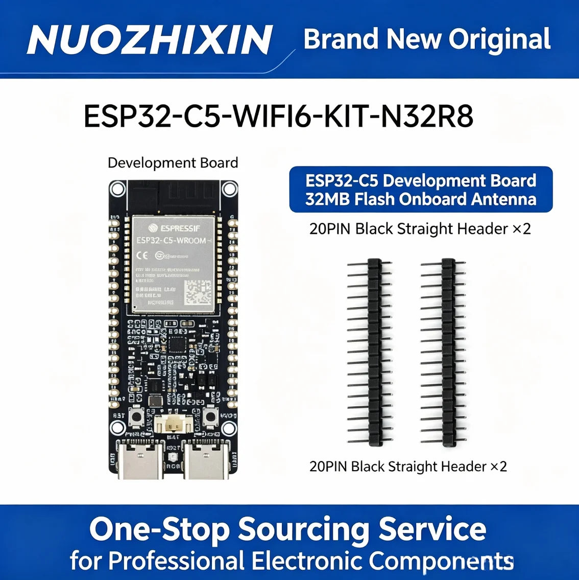 ESP32-C5 Development Board Waveshare Dual-Band WiFi6 Multi-Protocol Zigbee3.0 Thread BLE5 IoT RISC-V Microcontroller Module