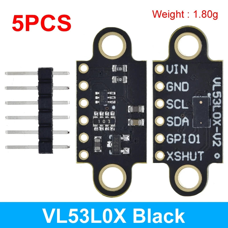 1/5PCS VL53L0X Time-of-Flight (ToF) Laser Ranging Sensor Breakout 940nm GY-VL53L0XV2 Laser Distance Module I2C IIC 3.3V/5V