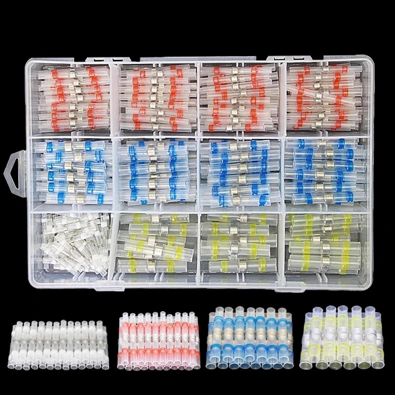 10/100/200pcs Waterproof Wire Terminals Insulation Heating Shrink Tubing Cable Connectors Solder Seal Tubes for Car Wires