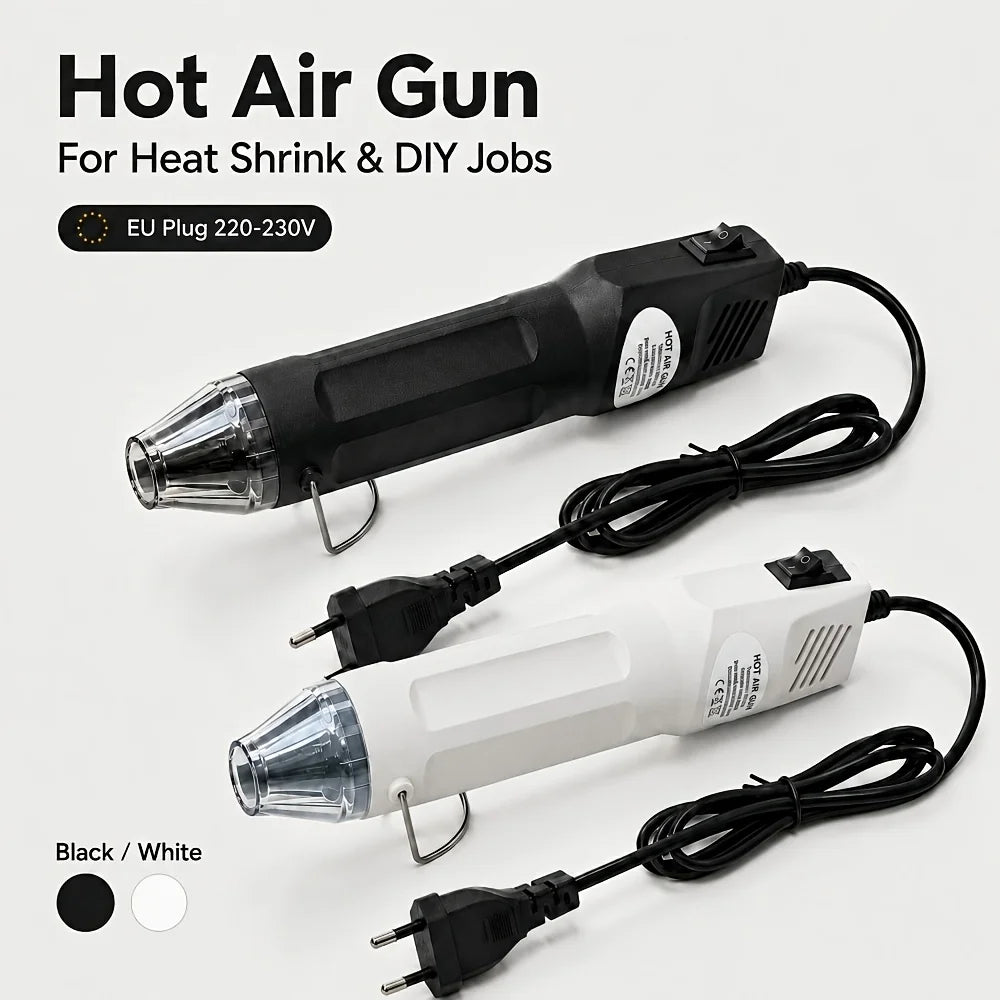 Mini Heat Gun for Heat Shrink Tubing, 220–230V EU Plug Electric Hot Air Gun for Cable Repair, DIY Crafts and Shrink Film