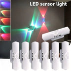 LED Motion Sensor Light Wall-Mounted Dual-Head Night Lamps Magnetic Wall Lamp for Entryway Bedside Closet Living Room Bedroom