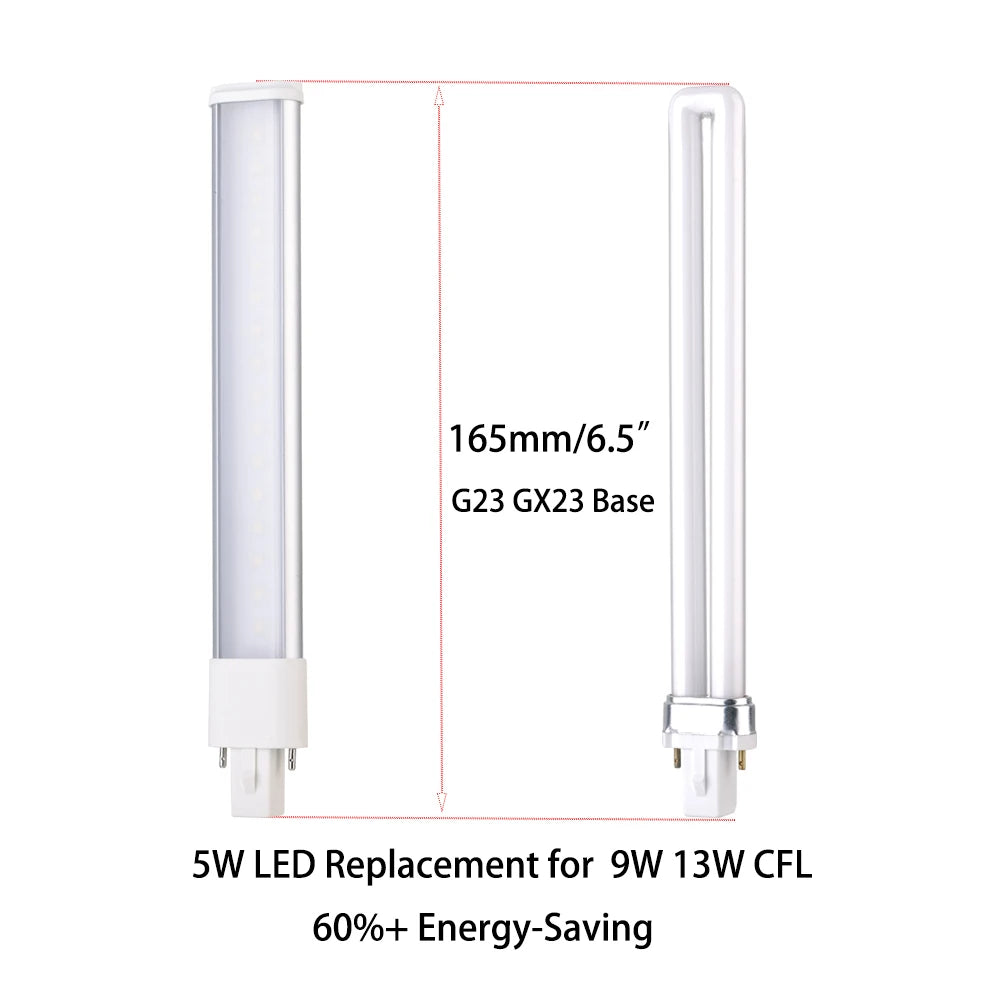 1PC G23 LED Sideview Plug Lamp L107mm/3W L135mm/4W 2835 Desk Read Table Tube 110V/220V 180Degree Horizontal PLS CFL Replacement