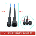 2Pin M8 M10 M12 M14 5521DC Mini Plug Male Female Butt Plug with Wire Solar Light Car PVC Waterproof Connector Plug 5.5x2.1dc