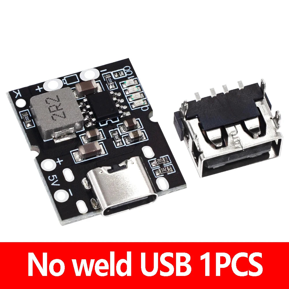 Type-C USB 5V 2A Boost Converter Step-Up Power Module Lithium Battery Charging Protection Board  LED Display USB For DIY Charger
