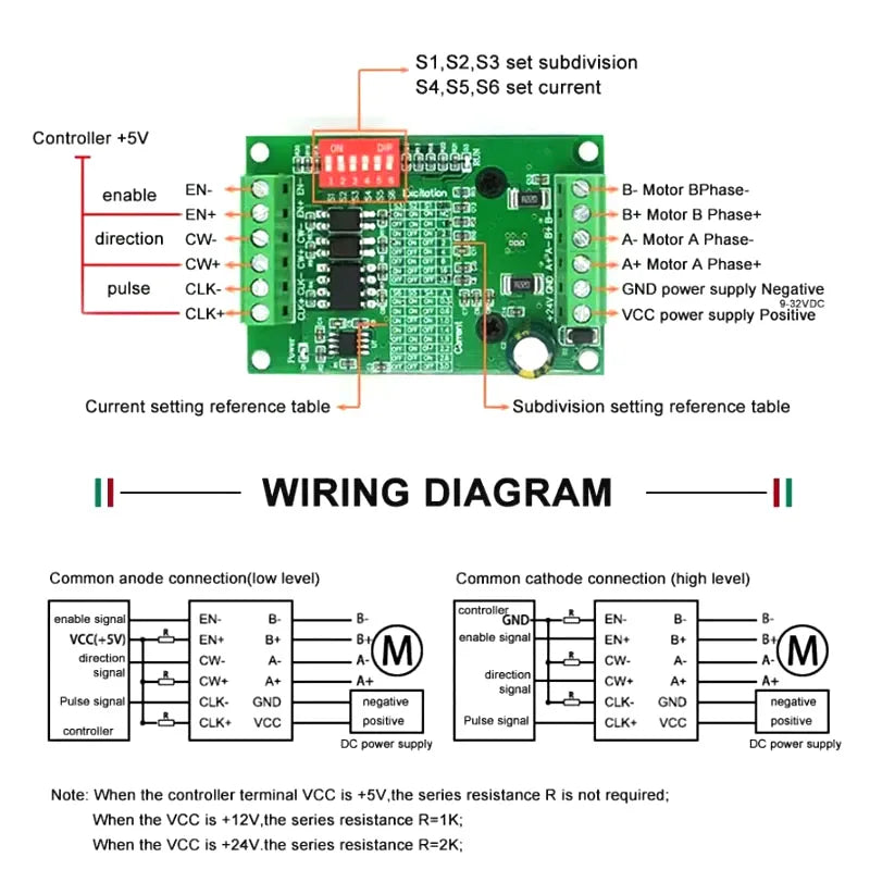 TB6560 Upgrade Version TB6600 NEMA17/NEMA23 Stepper Motor Driver Board 3A 32 Subdivision Not Easy to Burn