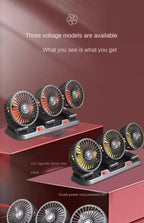 Car Fan 5V 12V 24V Car Cooling Fan 360° Adjustable Dual Head Air Fan USB 2Speeds Automotive Electric Fan For Dashboard RV Truck