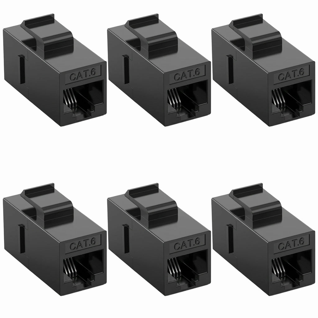 Acoplador Keystone RJ45 Cat6 Cat5e, conector Keystone Cat6 Cat5e hembra a hembra, inserto de acoplador Keystone UTP, negro