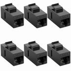 Acoplador Keystone RJ45 Cat6 Cat5e, conector Keystone Cat6 Cat5e hembra a hembra, inserto de acoplador Keystone UTP, negro