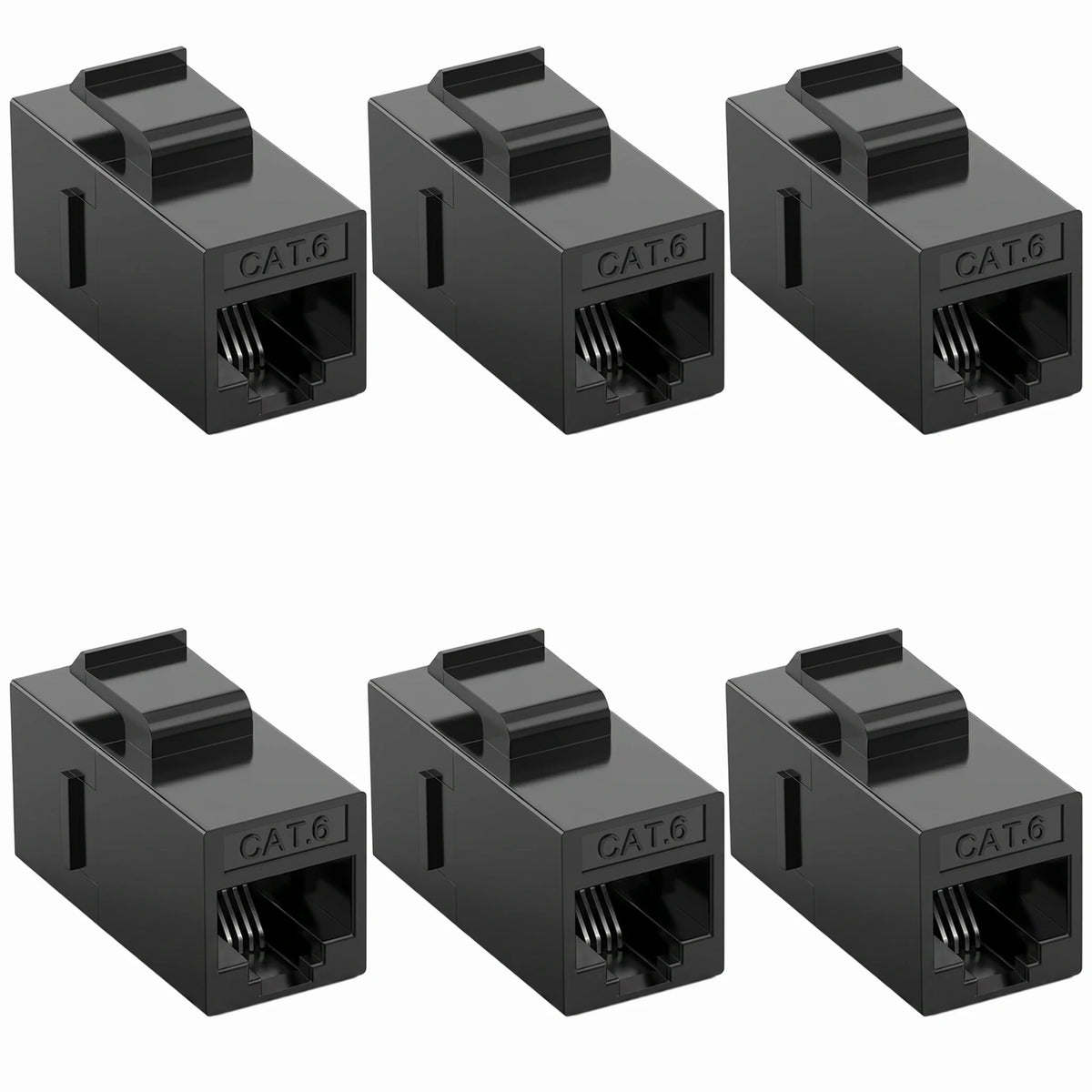 Acoplador Keystone RJ45 Cat6 Cat5e, conector Keystone Cat6 Cat5e hembra a hembra, inserto de acoplador Keystone UTP, negro