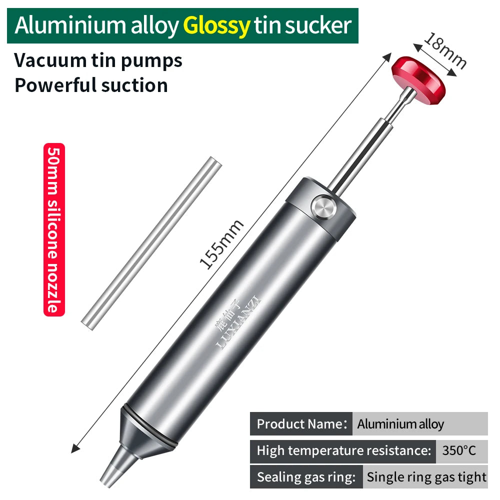 LUXIANZI Powerful Desoldering Pump Aluminum Suction Tin Gun Vacuum Soldering Iron Desolder Solder Sucker Pen Removal Hand Tools