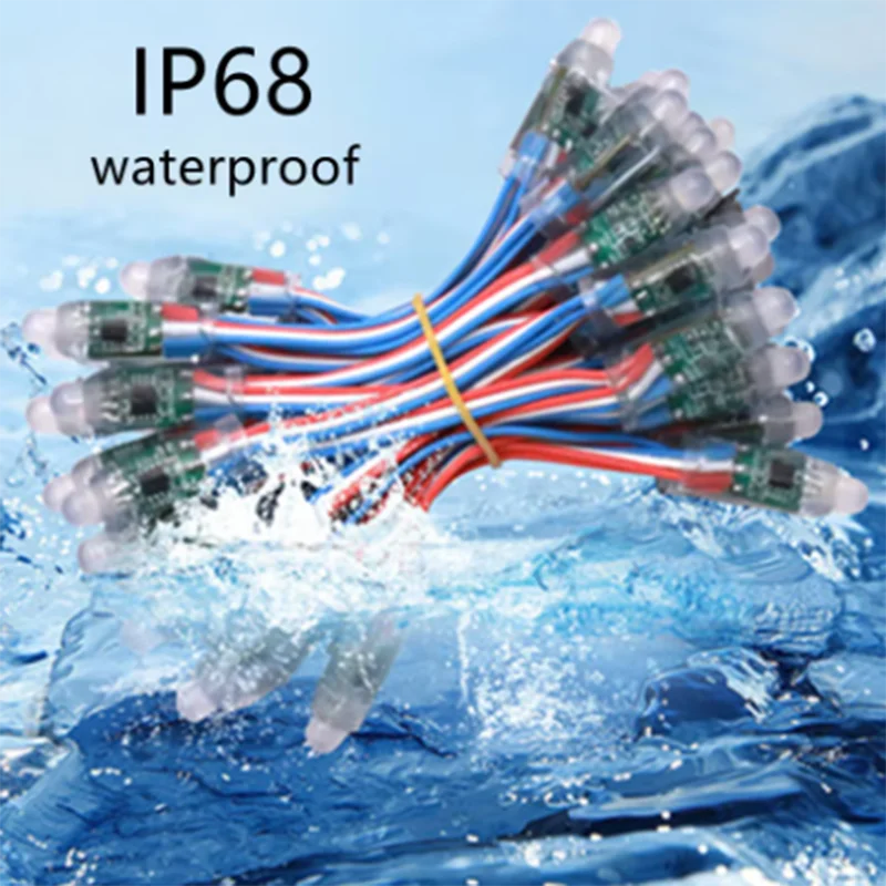2026 50pcs WS2811 2811 IC RGB Full Color 12mm Pixels Digital Addressable 5V Dream Color LED Pixels Module IP68 Waterproof Light
